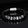 Stainless Steel 9MM Woven Freemason Logo Magnet Bracelet for Men