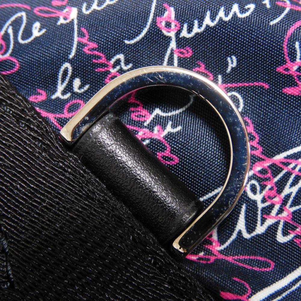 Used 11828 Chillout Nylon Scritto Tote 7924 New Logo All-Over Print Multicolor Shoulder Bag Calligraphy Navy Men's from
