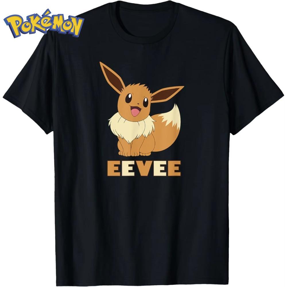 

Miniso Pokémon Eevee Cartoon Printed T-shirt Cotton Women s Summer New Style T-shirt Y2K Loose Casual Short Sleeved Top S