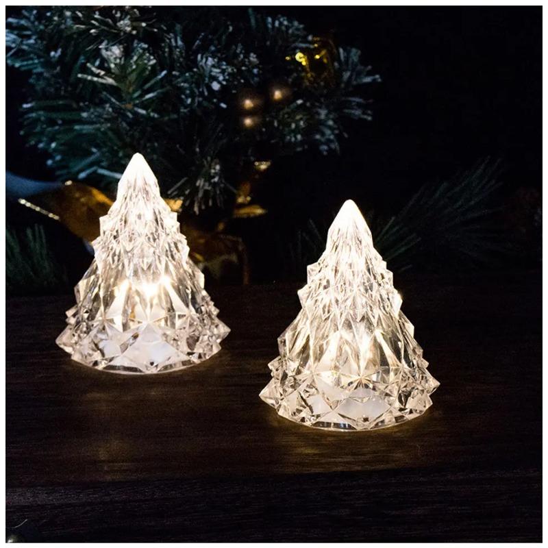 Flammenloses LED Elektronisches Kerzenlicht Weihnachtsbaumform LED Kerze Eve Kristalllicht Atmosphärenlicht Hochzeitsfeier Dekoration
