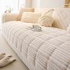 Plush Solid Color Sofa Cover All-Season Use Machine Washable Soft Pet-Friendly Non-Slip Wear-Resistant Seat Cushion