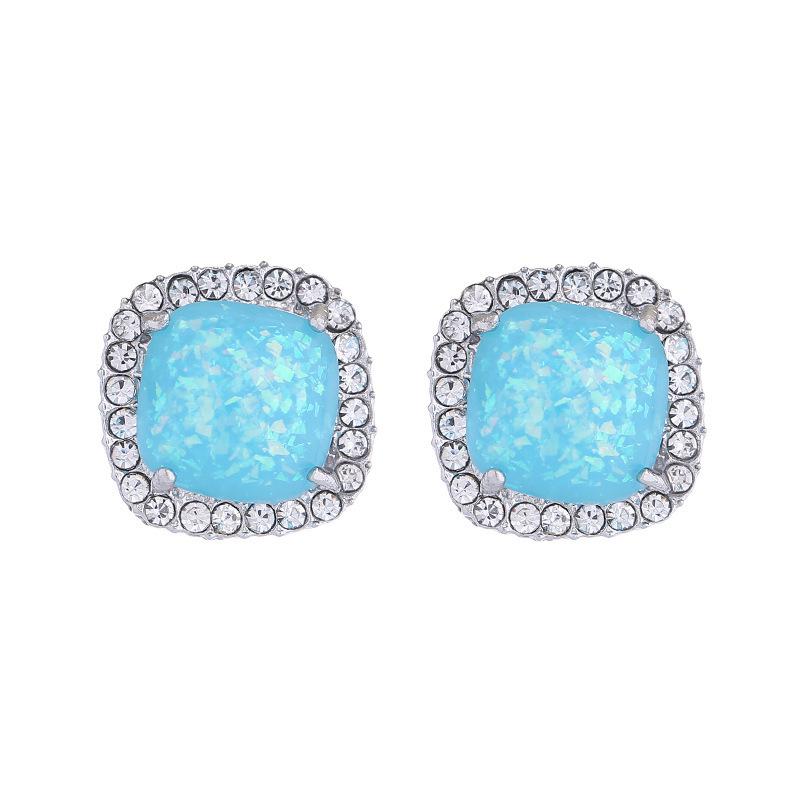 Стильные синие серьги-гвоздики с имитацией страз: Модные, Универсальные, Высококачественные Аксессуары для Имиджа