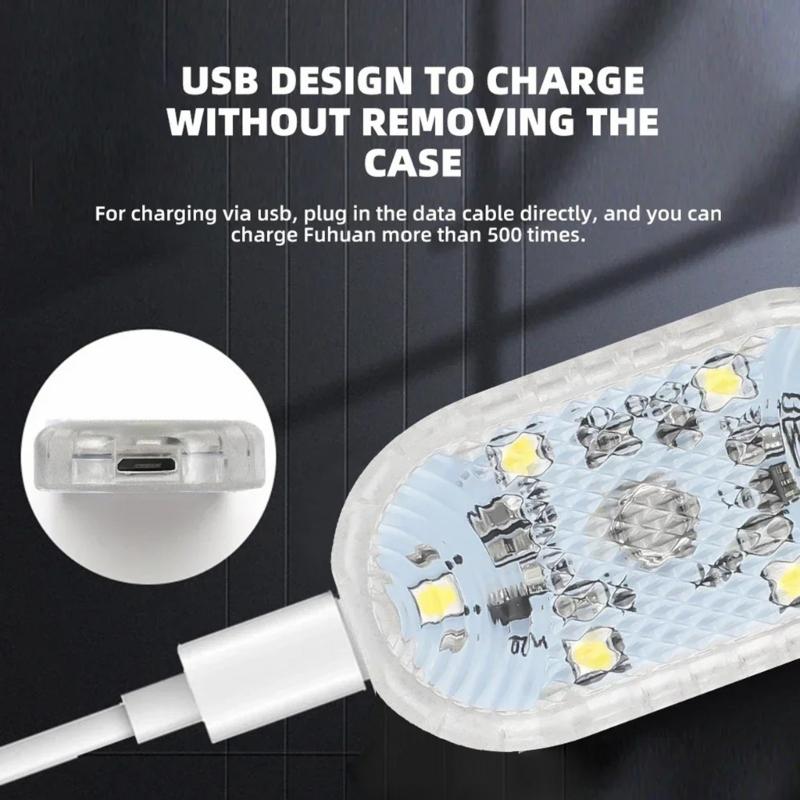 Adjustable Brightness Rechargeable Car Atmosphere LED Light with Touch Operation and Eye Friendly Illumination for Trips