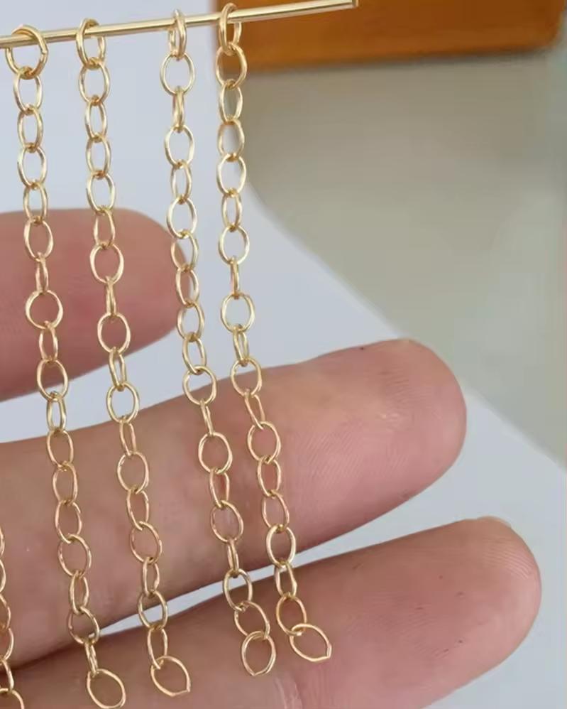 Hot Sale No Tarnish Gold Filled Extension Chain for DIY Jewelry Making Necklace 14K Gold Filled Chain Style 5