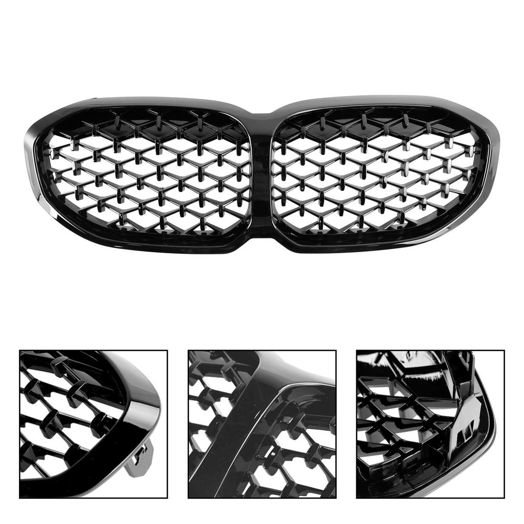 Gloss Black Front Replacement Hood Grille Bumpers Protection Fit BMW F40 1-Series 2019-2023
