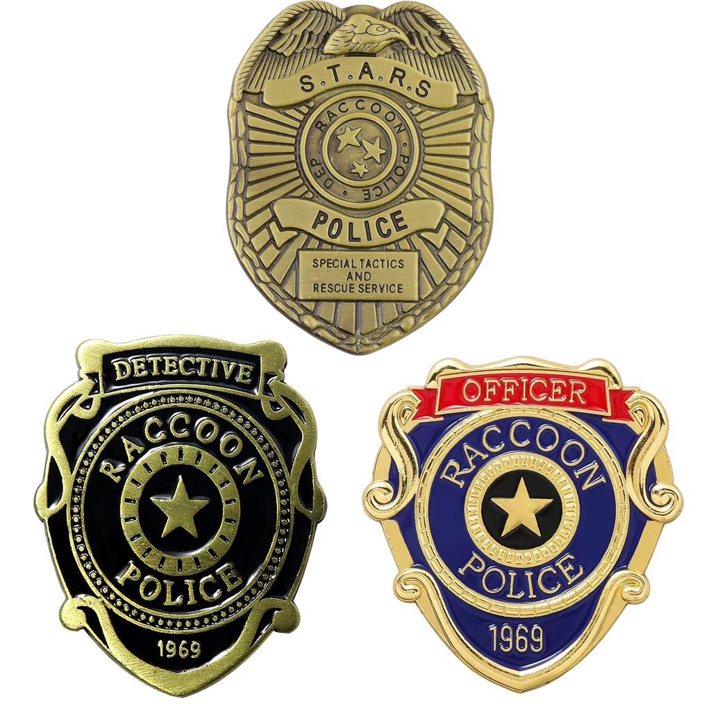 Movie Resident Evil Brooch Movie Props Raccoon City Police Detective Badge Key For Women Men Fans Jewelry Accessories Gifts