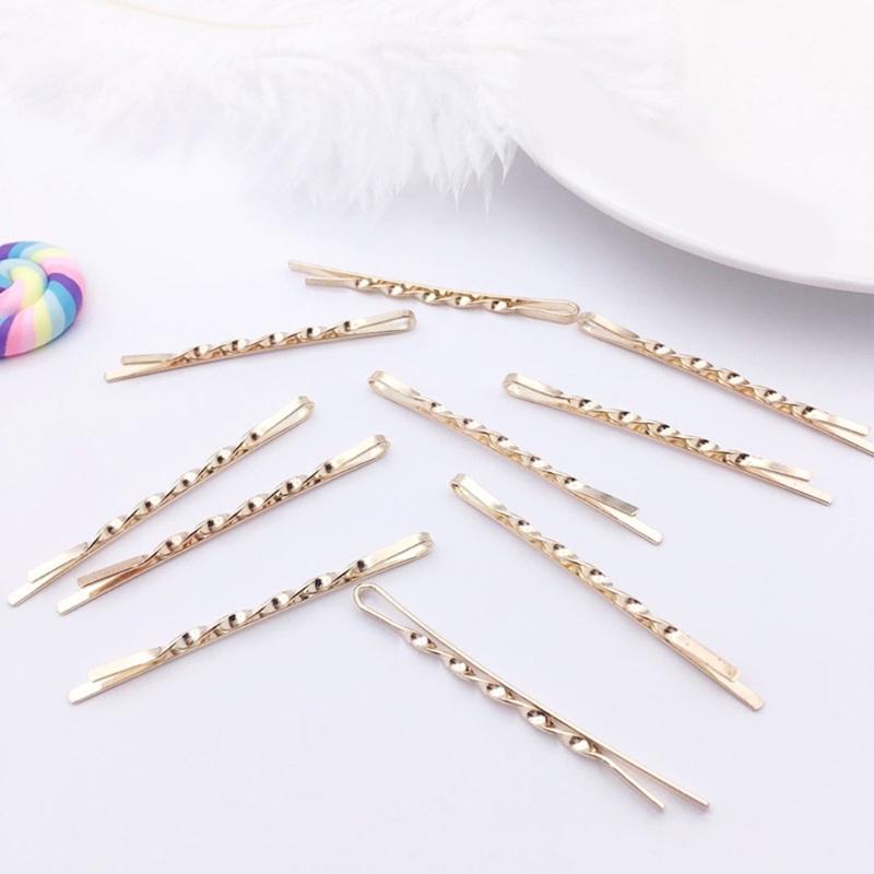 Creative Twisted Bobby Pins Hair Clip for Girls Kid Barrettes Sparkling Golden Handmade Hairpins Lovely Hairpin