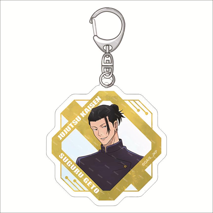 Anime Jujutsu Kaisen Keychain Q Version Satoru Gojo Geto Suguru Kugisaki Nobara Key Ring Cosplay Backpack Hanging Pendant Gift