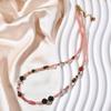 Women's Luxurious Pink Crystal Beads & Natural Stone Clavicle Necklace