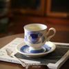 Hand-Painted Ceramic Coffee Cup and Saucer Set