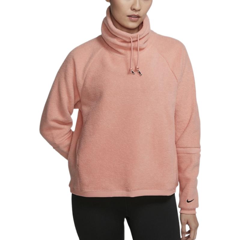 Nike Solid Color High Neck Pullover Sweatshirt Women tops Pink BV5286-606