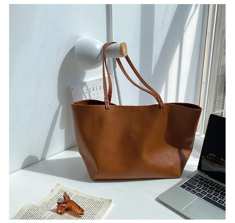 IELGY Solid Color Ladies Shoulder Bag Versión Coreana Tendencia Tote Bag PU  Gran Capacidad Moda Madre E Hijo Big Bag Simple comprar a buen precio —  entrega gratuita, reseñas reales con fotos —