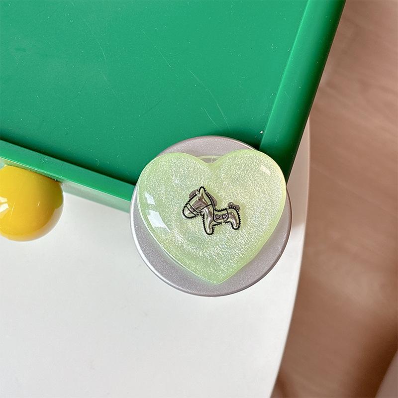 Glitter Heart Airbag Mobile Phone Holder with Magnetic Suction