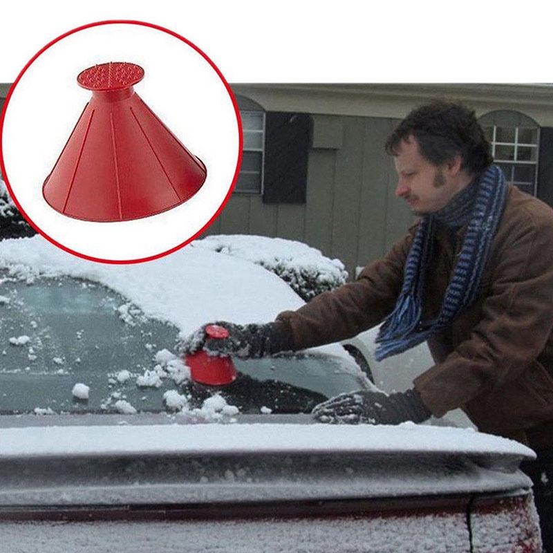 Ice Car Windshield Scraper Tool Cone Shaped Outdoor Round Funnel Remover Snow