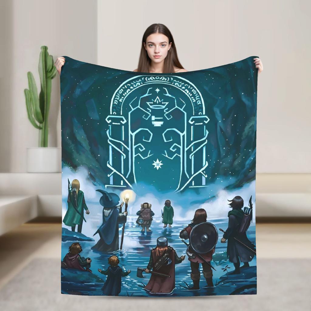 L-Lords Of The R-Rings  Blanket  Travel Office Flannel Throw Blanket For Bedroom Soft Warm Design Quality Bedspread