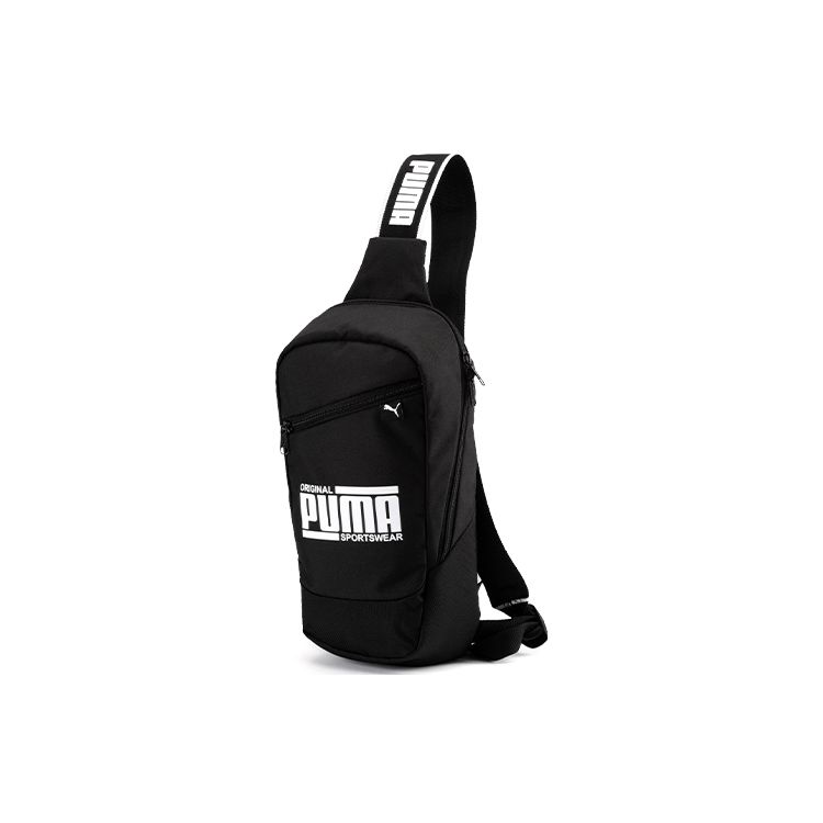 Puma Sports Casual Logo Print Fabric Shoulder Crossbody Bag Unisex bags Black 075441-01 Black