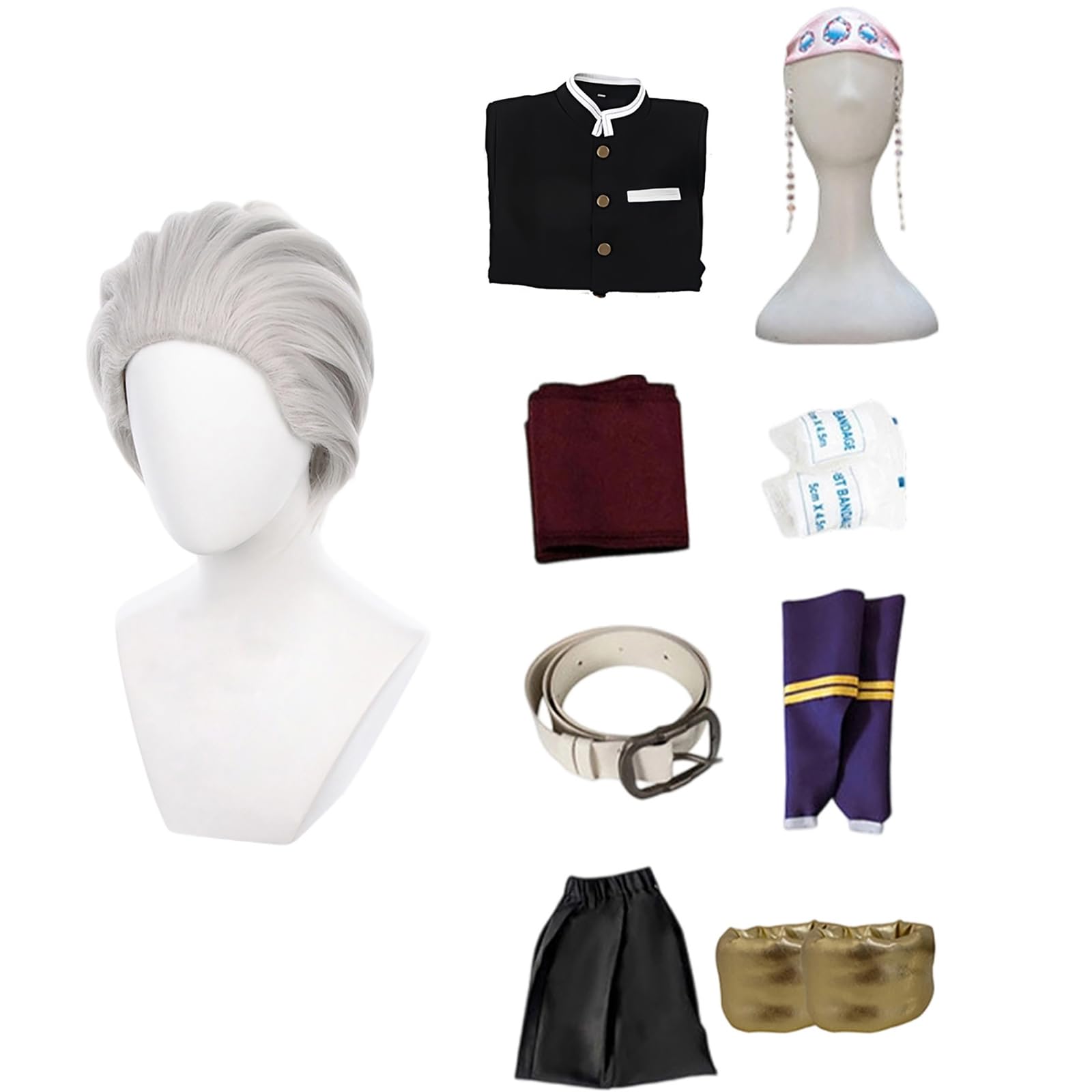 

Uzui Tengen Cosplay Costume with Sound Pillar Kanroji Adult Perfect for Cultural Demon Slayer Stage Wear Tengen with Size High-Quality Wig, Mitsuri,