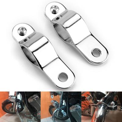 30-35mm Chrome Réglable Moto Pare-buffle Support de Phare Antibrouillard Pince