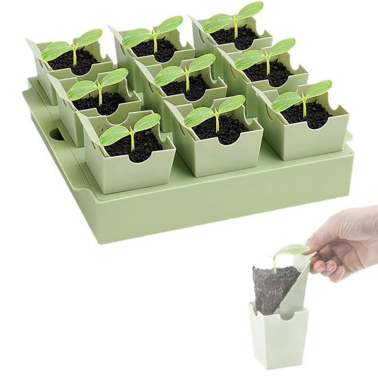 Yousheng Seeds Starter Tray with 9Deep Cells Reusable Germination Kit Seedlings Tray with Transplanting Handles for Indoor Outdoor Greenhouse