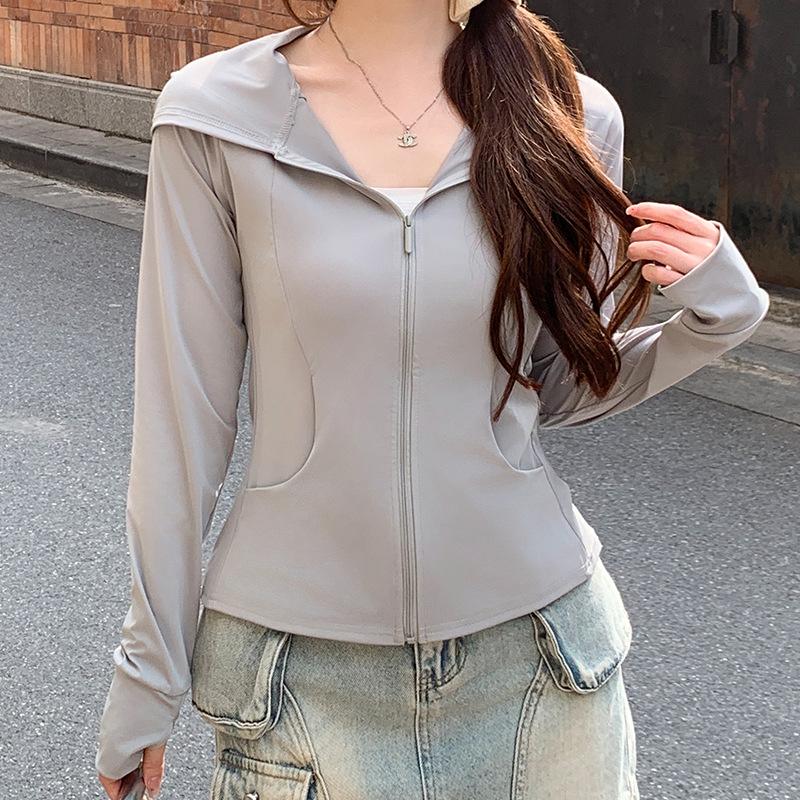 

Женская летняя тонкая солнцезащитная одежда из черного ледяного шелка, новая облегающая кофта с капюшоном и защитой от УФ-лучей, куртка с длинными рукавами 2XL