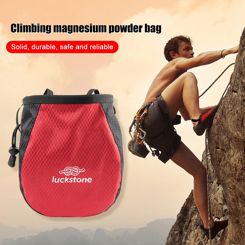 Magnesium Powder Bag Waterproof Polyester Chalk Bag Adjustable Belt Waist Pouch Tear Resistance for Outdoor Climbing