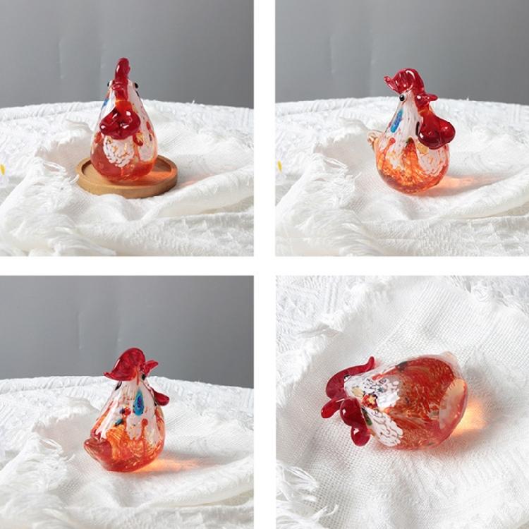 Figure di Gallo Seduto Galline in Vetro Soffiato Statua Sculture di Animali Figura Decorativa da Collezione Arredamento per la Casa