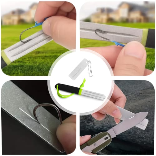 MAEXUS Hook Sharpener with Diamond File (Set of 2) - Double-Sided Diamond Sharpener, Portable and Reusable, Perfect for Fishing Hooks and Fishing Supp