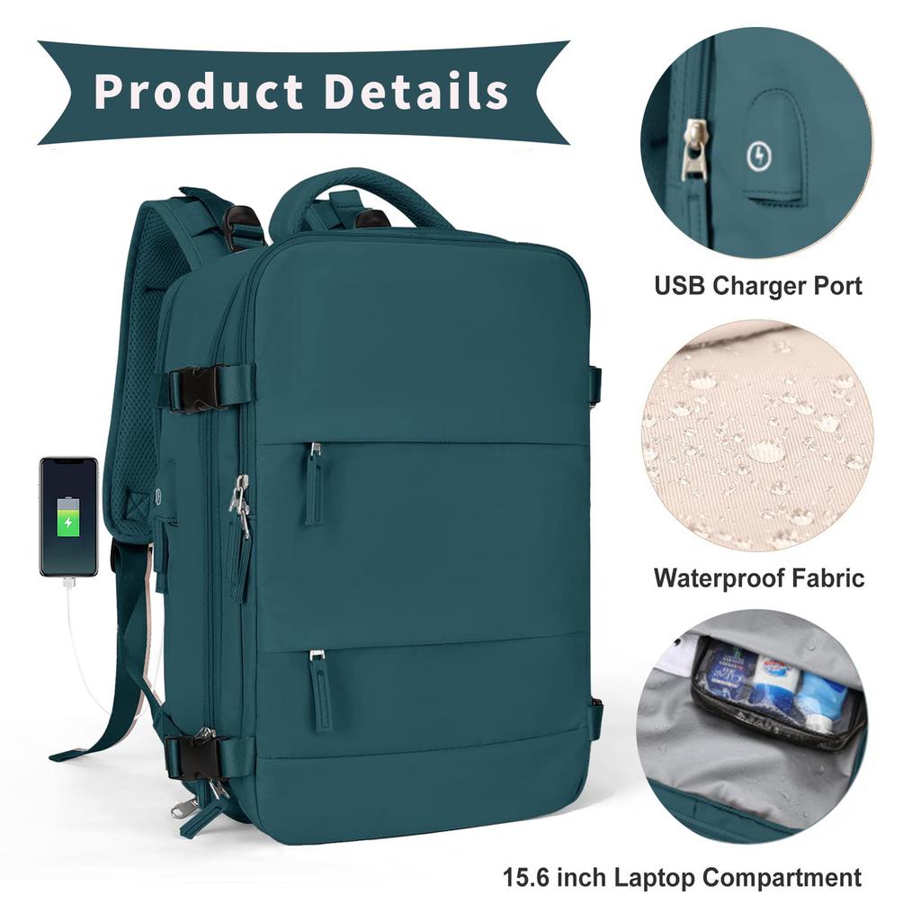 Unisex Large-Capacity Waterproof Backpack,Laptop Bag with USB Charging, Shoe Compartment, Wet & Dry Separation, Anti-Theft & Lightweight