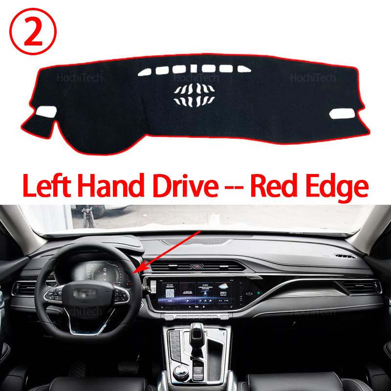 Dashboard Cover Dash Board Mat Carpet for Geely Azkarra Boyue Pro    Pad Sunshade Non-slip Cushion Accessories Red Edge