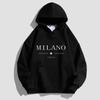 Mens Hooded Cotton Blend Sweatshirt With Printed Design Regular Fit Casual Wear