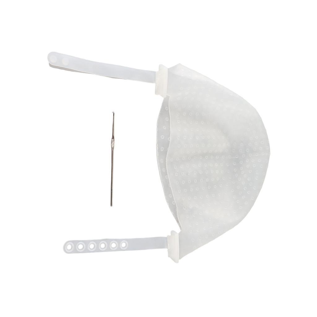 Hair Coloring Highlighting Hat Silicone Reusable DIY Hair Dyeing Hat Tool for Beauty Salon White