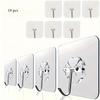 Heavy-Duty Clear Hooks - No Drill Needed, Transparent Adhesive Hooks for Kitchen, Bathroom, Office - Strong Hold for Towels, Coats, Keys