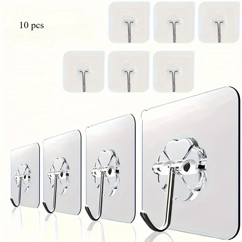 

Сверхпрочные прозрачные крючки - Не требуется сверление, Прозрачные клейкие крючки для кухни, ванной комнаты, офиса - Сильная фиксация для полотенец, пальто, ключей