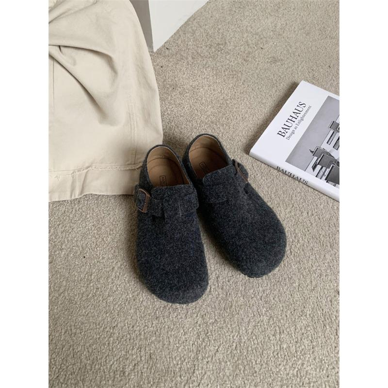 

Осень и зима новые ретро ленивые люди педали толстые подошвы для увеличения роста, уродливые и милые одинарные туфли женская обувь 35