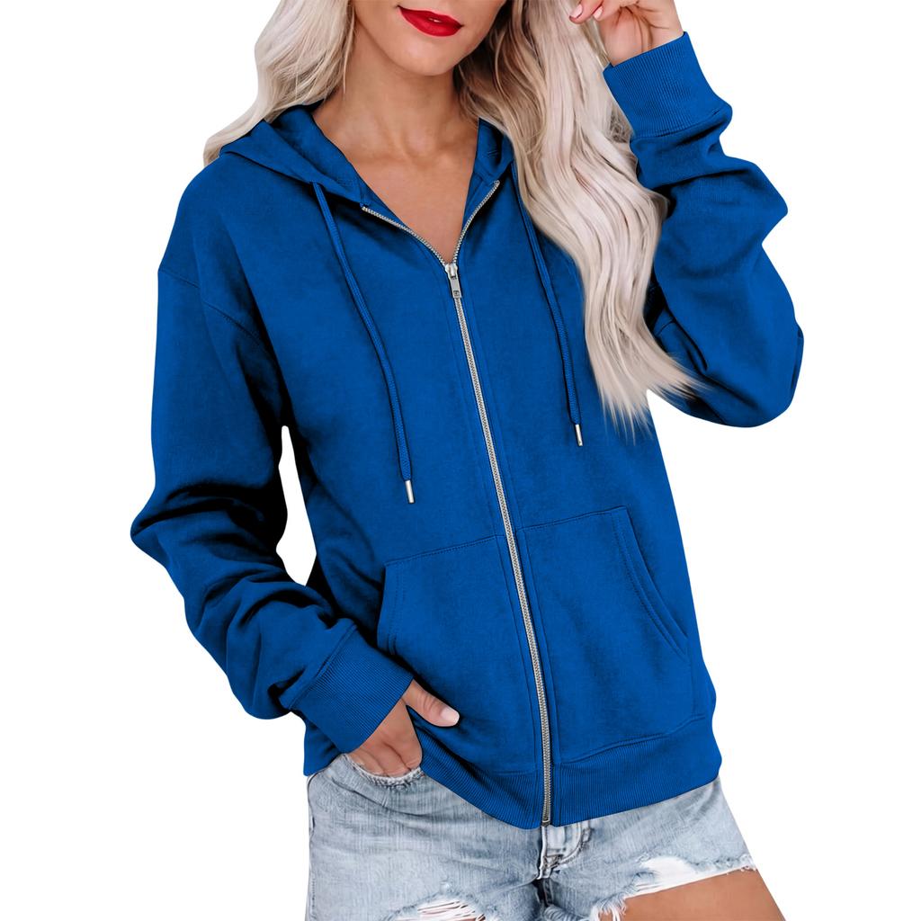 Felpa con cappuccio e maniche lunghe da donna, giacca felpa colorata per uso quotidiano casual