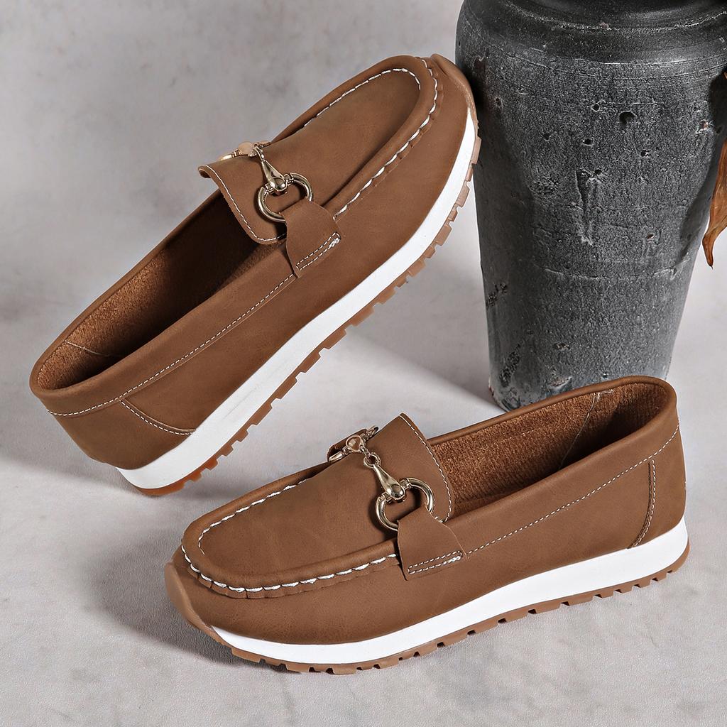 Fashion Ladies Shoes 2025 New Slip On Women's Flats Autumn Round Toe Solid Solft Sole Casual Flat Comfortable Loafers Zapatillas Mujer