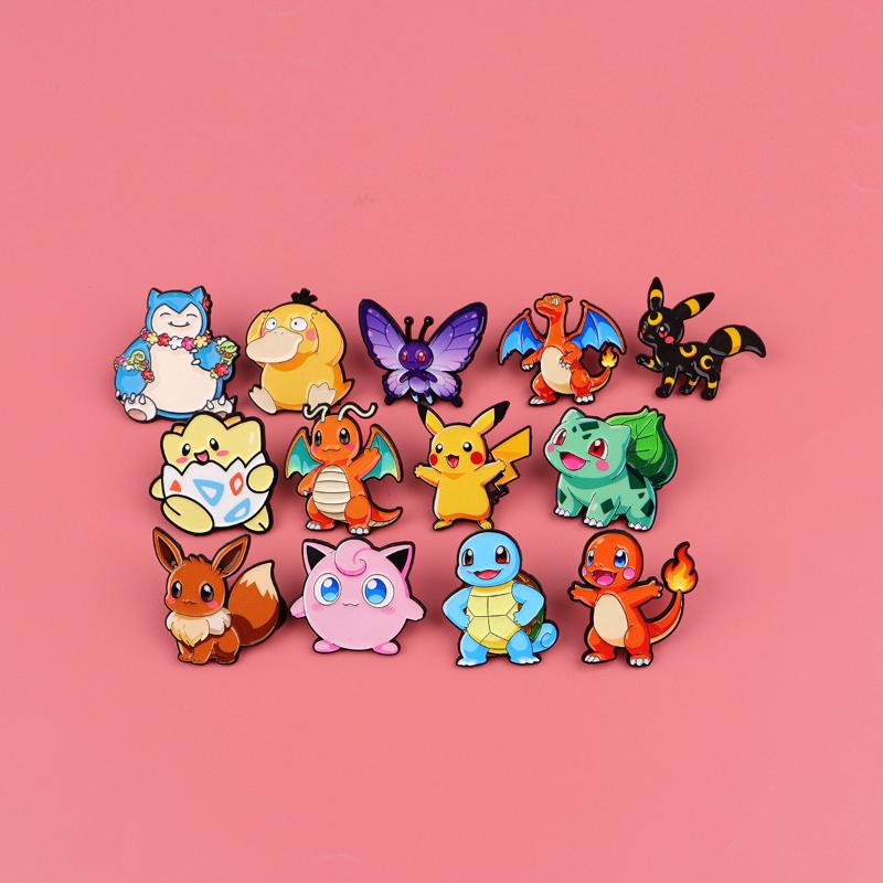 Cute Anime Monster Enamel Pin Cool Duck Turte Brooch Pines Lapel Pins Badge On Backpack Costume Accessories Jewelry Friends Gift