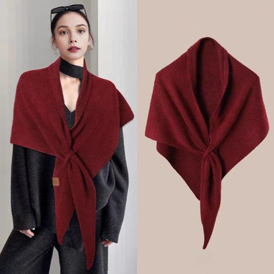 Women Knitted Shawl Wrap Striped Print Cardigan Cape Wool Cashmere Scarf Comfortable Ladies Accessory