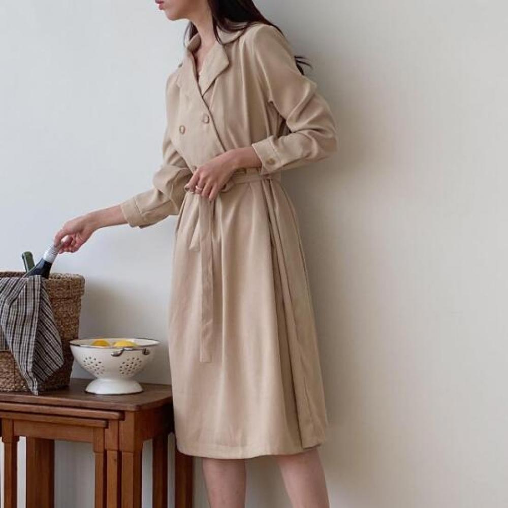 New ArrivalS Open Run Lanbate DreSS Midi Office Women S Strap Autumn Two buttonS