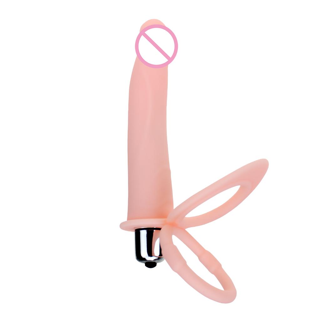 Silicone Double Penetration Penis Vibrator Strap On Dildo Vibrator Anal Plug Prostate Massage Anal Plug Sex Toys for Men Sexo