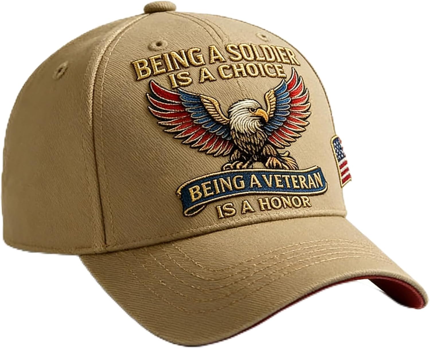 Veteran Commemorative Baseball Cap – Being A Soldier,Being A Veteran Embroidered Patriotic Hat, Adjustable Metal Buckle