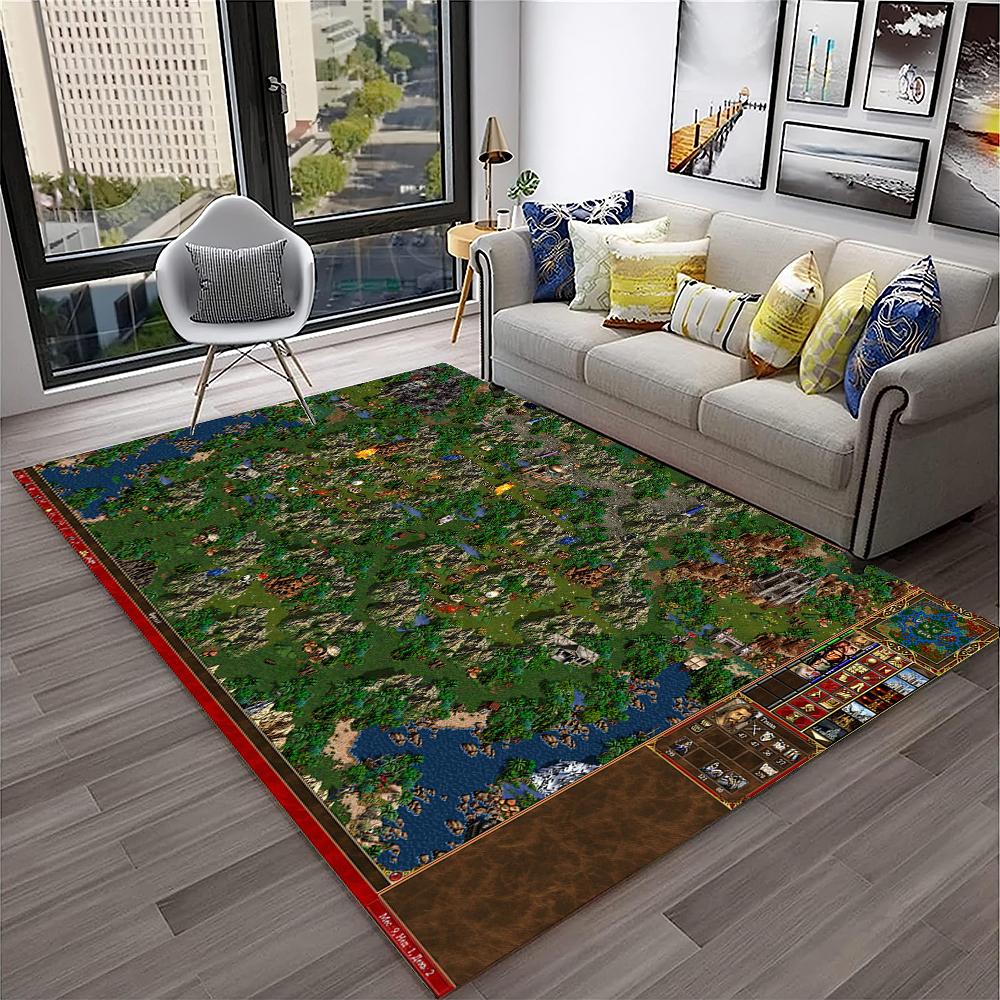 Retro Game Heroes of Might and Magic Carpet Rug for Home Living Room Bedroom Sofa Doormat Decor,kids Area Rug Non-slip Floor Mat