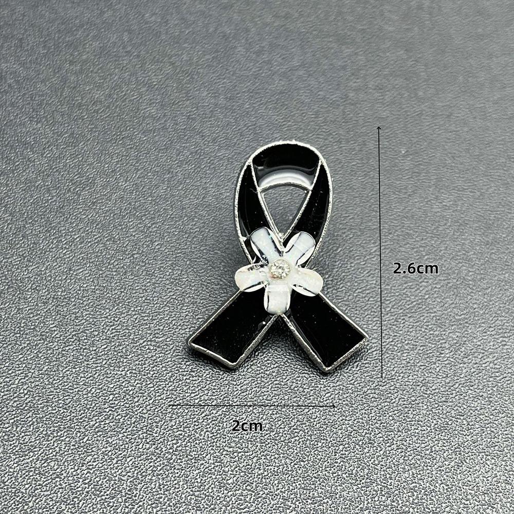 Portable Memorial Black Ribbon Brooch Souvenir Black Black Badge Pin Queen Mother Ribbon Bow Pin For Funerals and Mourning
