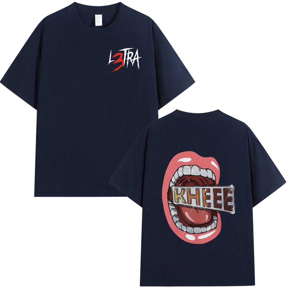 New Rapper Luar La L 100cotton Mens Shirt Hawaiian Luxury Graphic Hip Hop Tshirt Summer Y2K Short Sleeve Fashion Oversized Tee