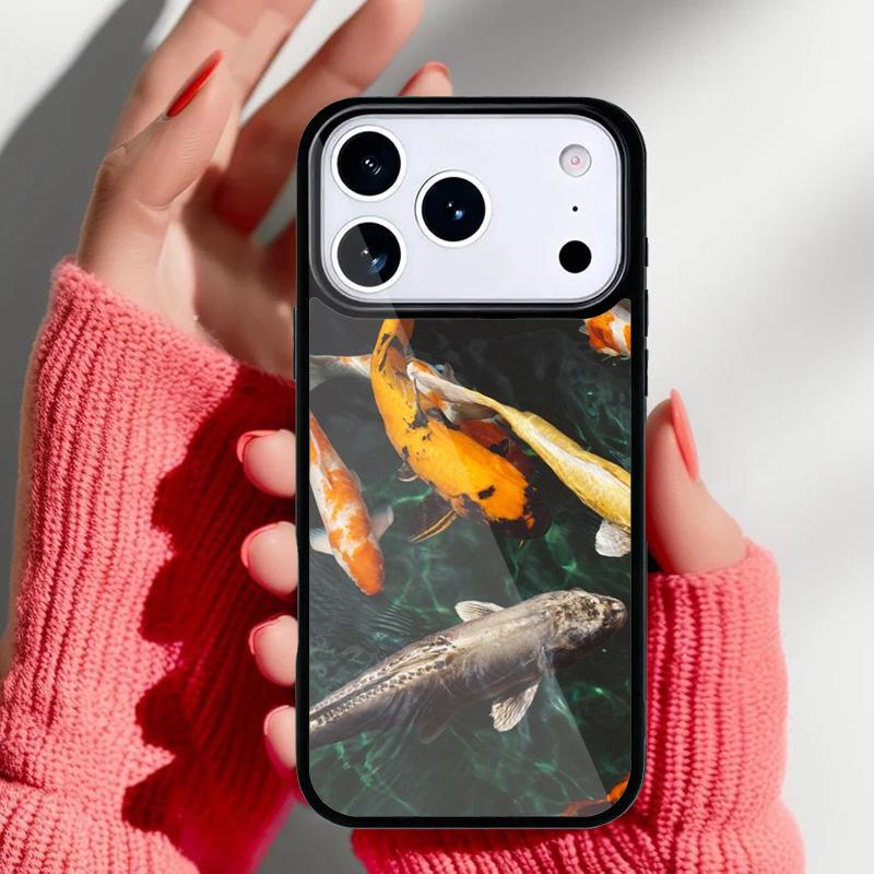 Japanese Koi Fish Phone Case for iPhone 17 16 15 14 13 Pro Max Back Cover for 12 11 Pro Coque