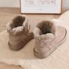 Snow boots women's new winter fur integrated fleece short tube low-top non-slip warm cotton shoes women