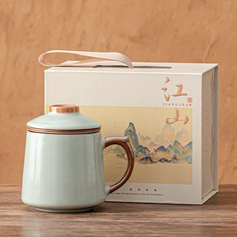 Tea cup tea separation mug office cup ceramic souvenir gift box tea cup