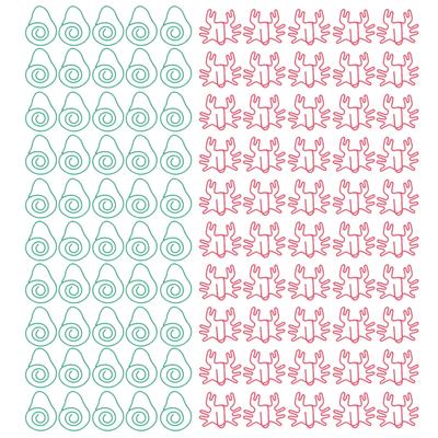 100Pcs Cute Paper Clips Crab Avocado Style Exquisite Color Wide Application Kids Paper Clips for