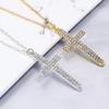 5pcs/Lot 22x47mm Zinc Alloy Crystal Religion Cross Connectors For Women Men DIY Pendant Bracelet Necklace Jewelry Findings