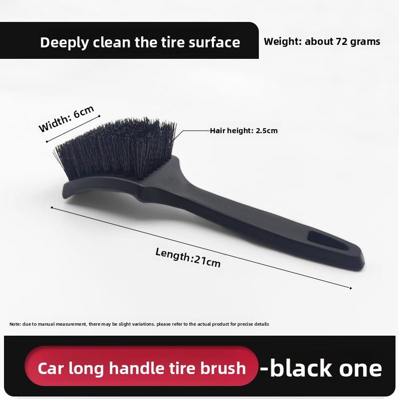 Auto Wheel Rim Tire Detailing Cleaning Brush Non‑Slip Long Handle Hanging Hole Design Car Washing Scrubber Cleaning Tool